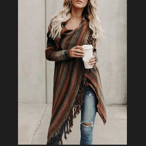 Slouchy boho wrap knit sweater NWOT